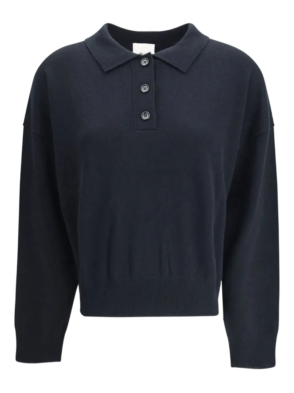 Allude button-fastening polo top | Black | Image 1