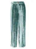 Kristina Ti pleated velvet-effect trousers - Green