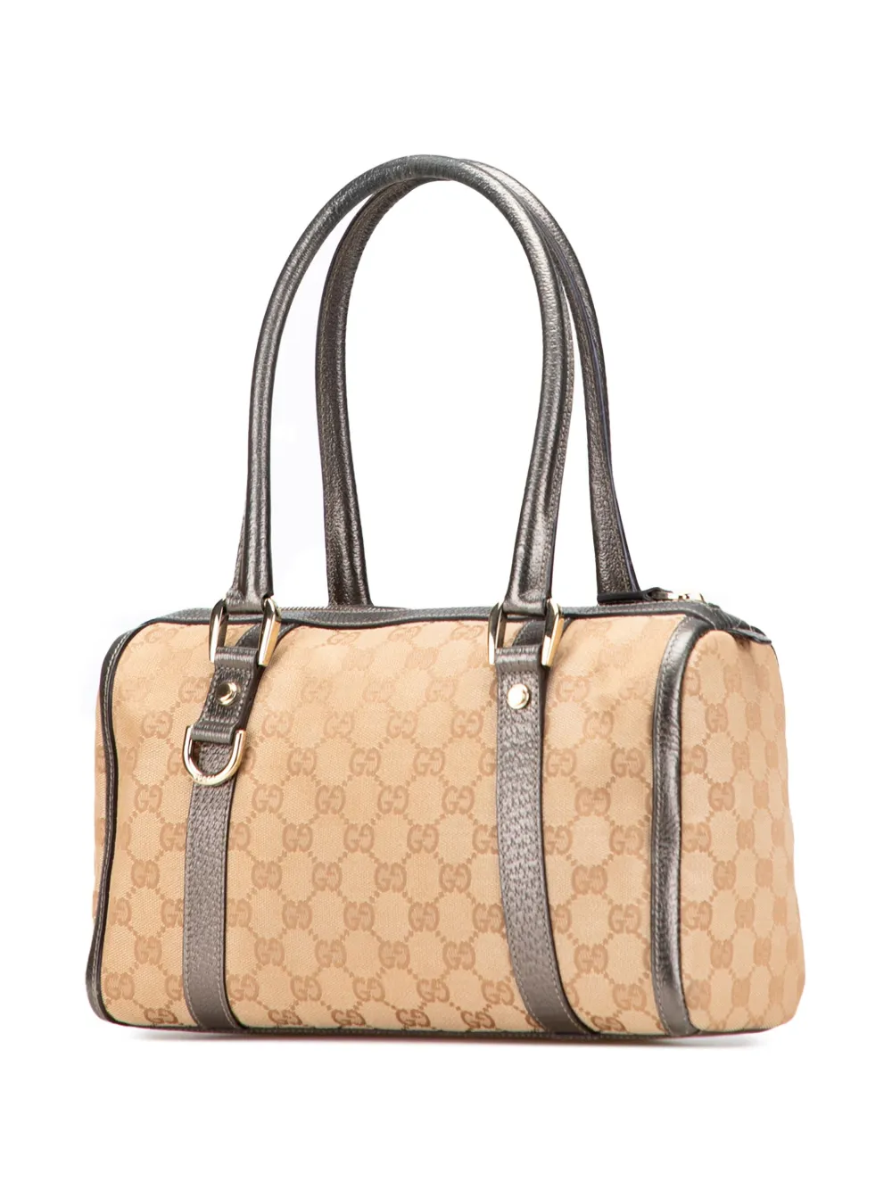 Pre-owned Gucci 2000-2015 Gg Canvas Abbey D Ring Boston Bag In Brown