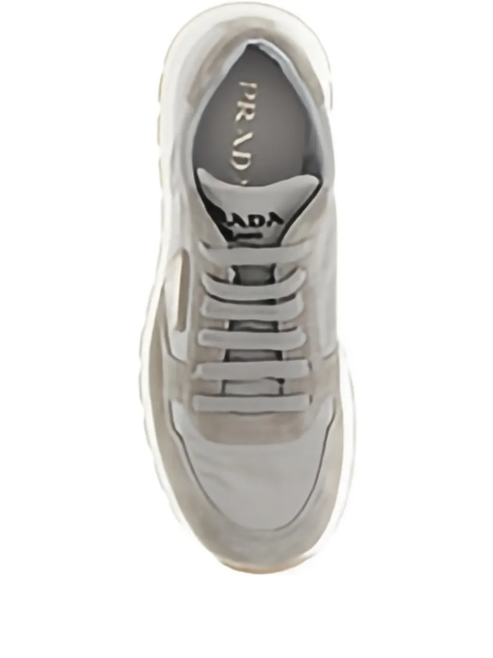 Prada Prax 01 suède veterschoenen Grijs