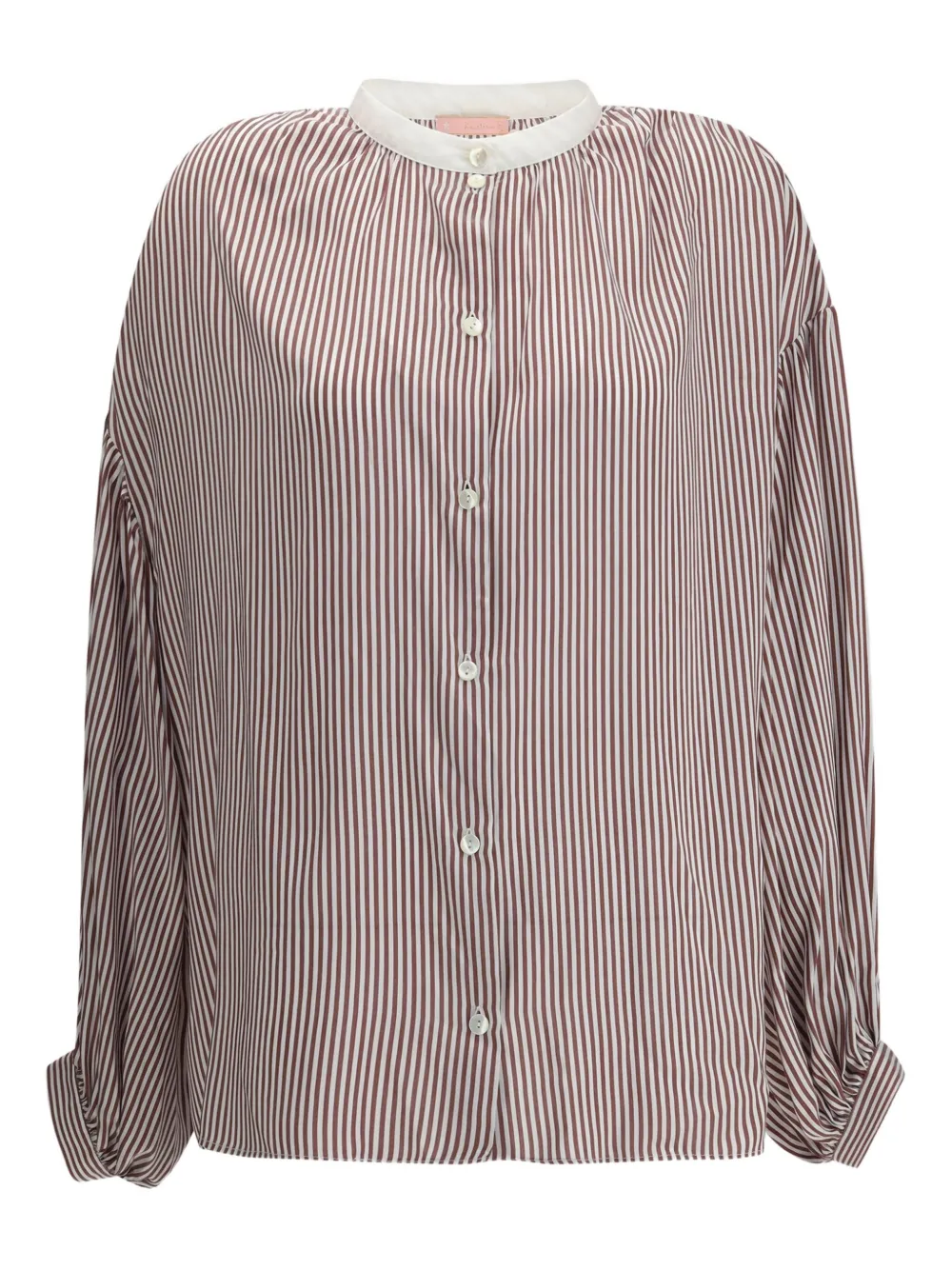 Kristina Ti striped balloon-sleeve shirt | Red | Image 1