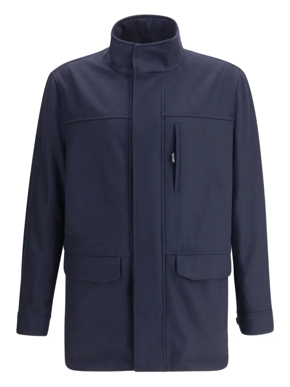 Brioni high-neck flap-pocket jacket | Blue | Image 1