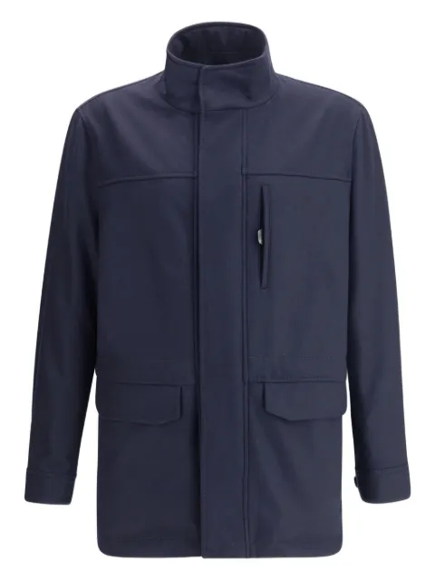 Brioni high-neck flap-pocket jacket