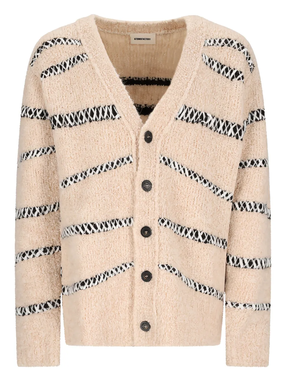 atomo factory bouclé striped cardigan | Neutrals | Image 1