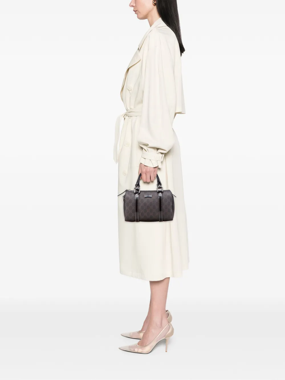 Pre-owned Gucci 2000-2015 Small Gg Supreme Joy Boston Bag In Brown
