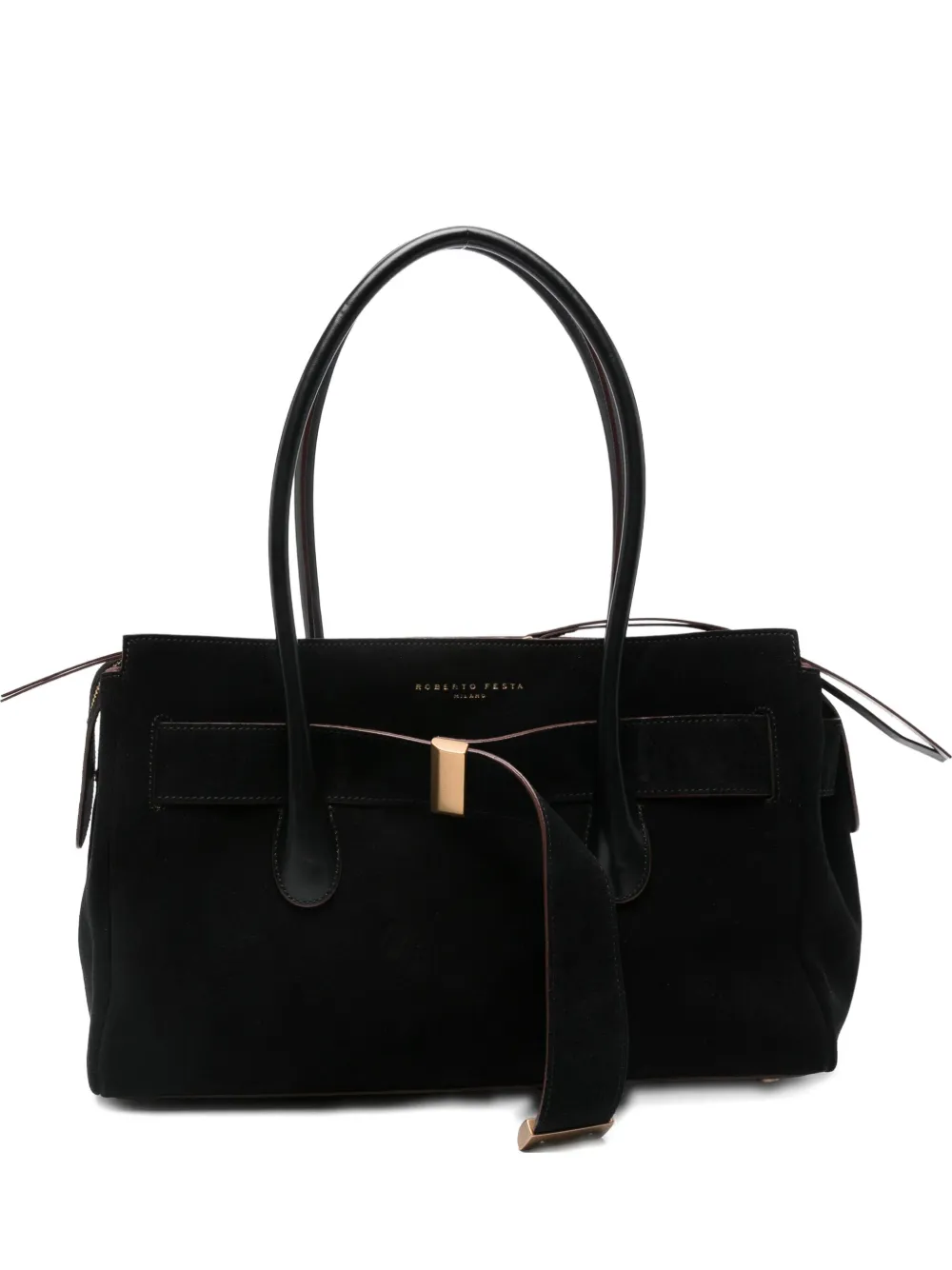 Roberto Festa Suede Tote Bag In Black