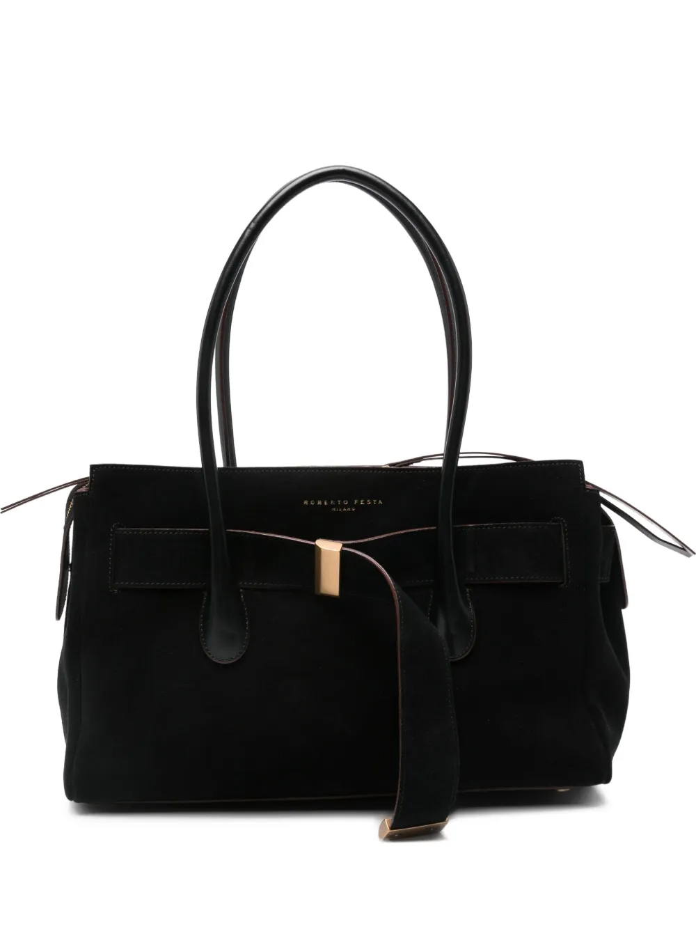 Roberto Festa suede tote bag | Black | Image 1