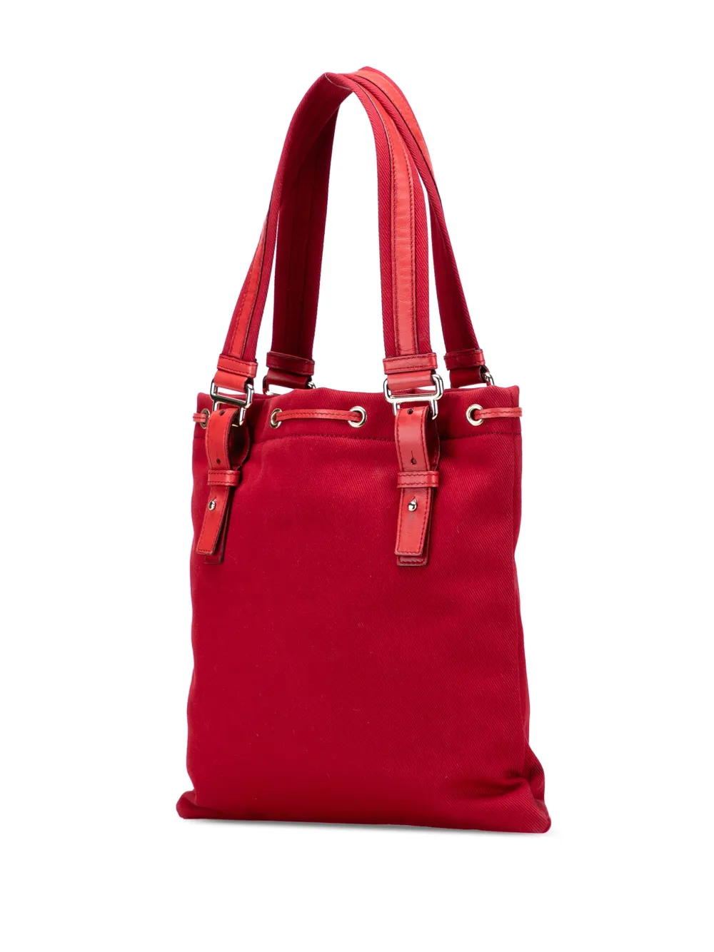 Pre-owned Saint Laurent 2000-2012 Canvas Kahala Tote Bag In Red