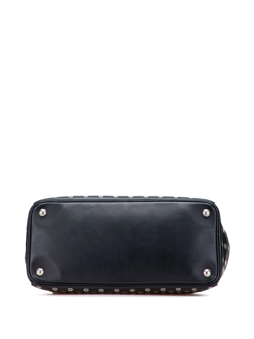 Pre-owned Prada 2010-2025 Large City Calf Grommet Galleria Double Zip Tote Satchel In Black