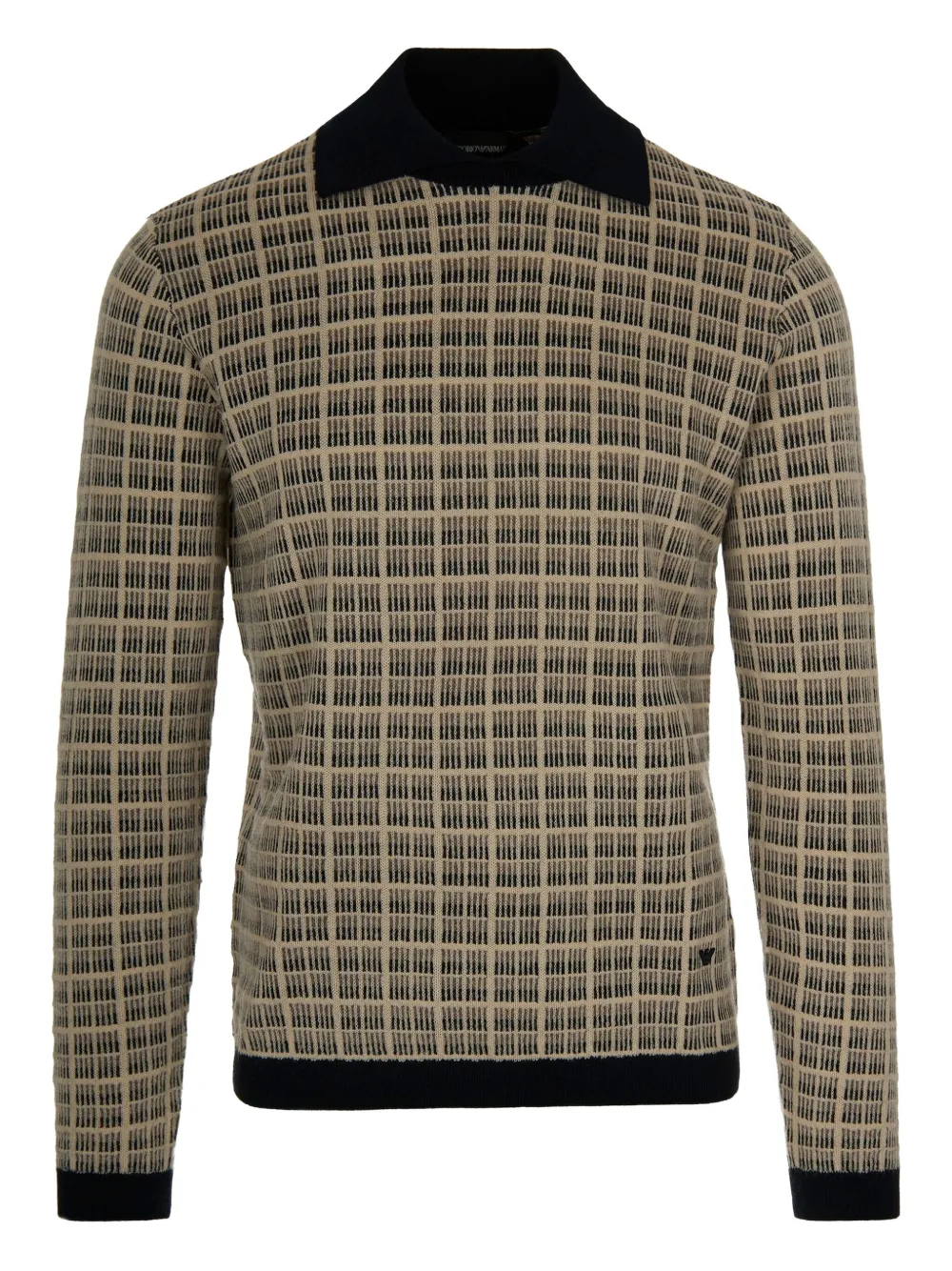 Emporio Armani Geruit poloshirt Bruin