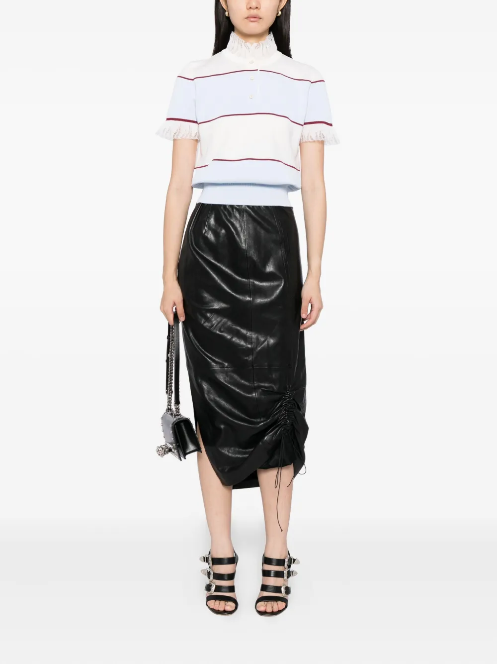 Alexander McQueen Gestreepte top - Beige