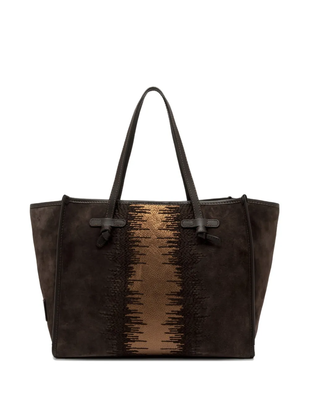 GIANNI CHIARINI Marcella suede-leather knotted tote bag Bruin