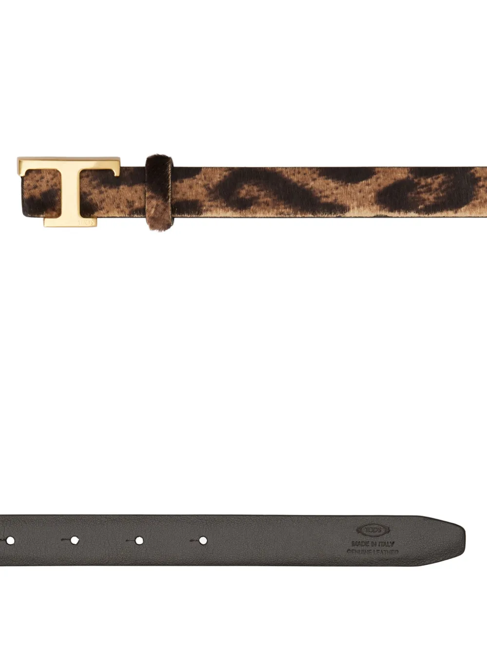 Tod's T-buckle Reversible Belt In Animal Print
