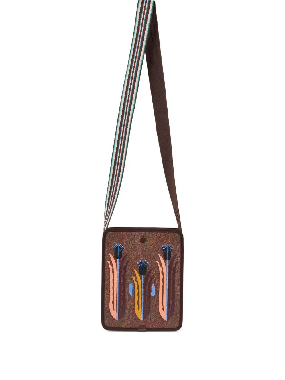 Etro Paisley-pattern Messenger Bag In Brown