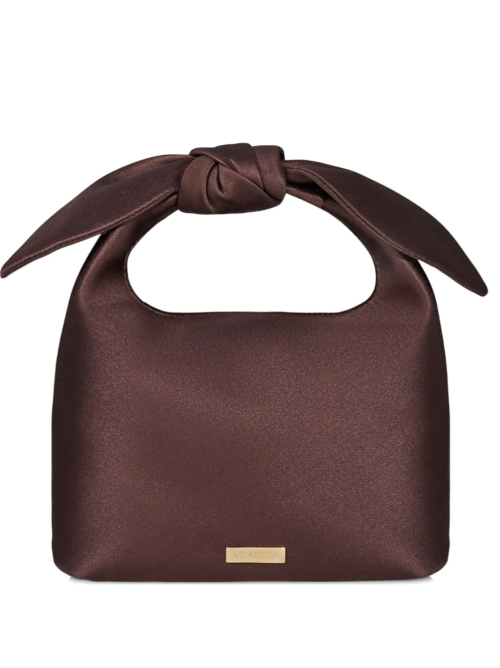 Aquazzura bow-detail satin mini bag | Brown | Image 1