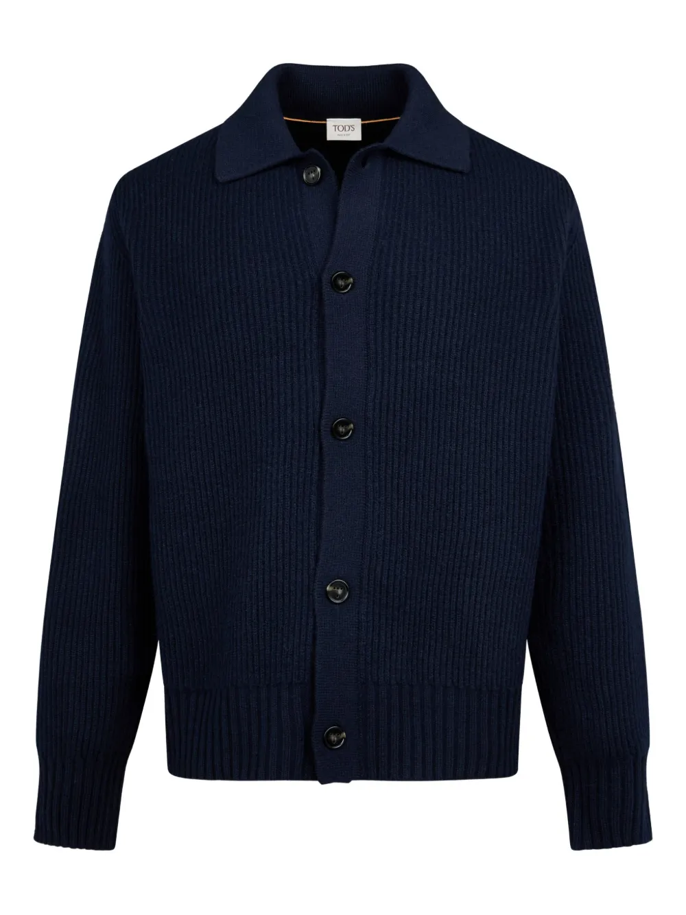 Tod's ribbed polo-collar cardigan | Blue | Image 1