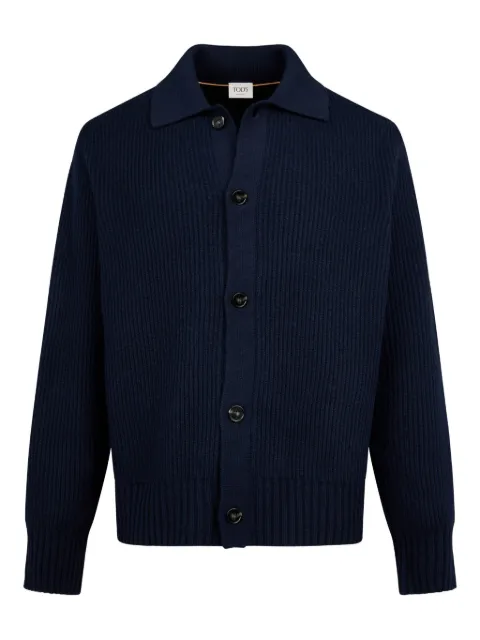 Tod's ribbed polo-collar cardigan