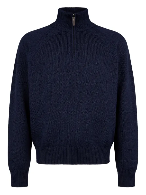 Tod's High-neck Half-zip Sweater in Blue