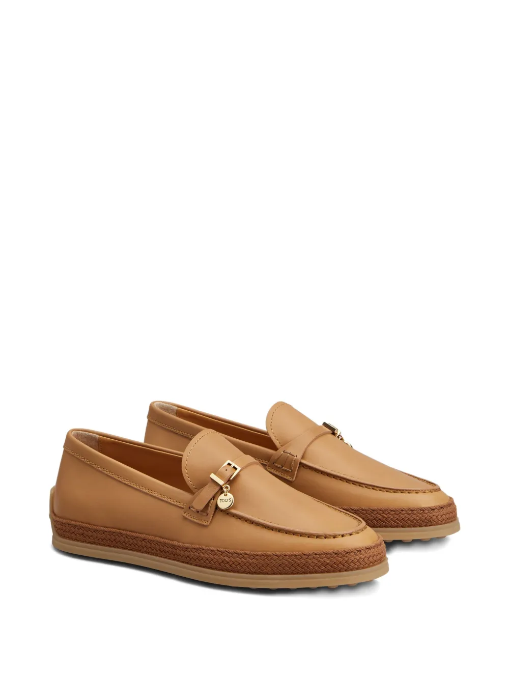 Tod's buckle-detail leather loafers Brown