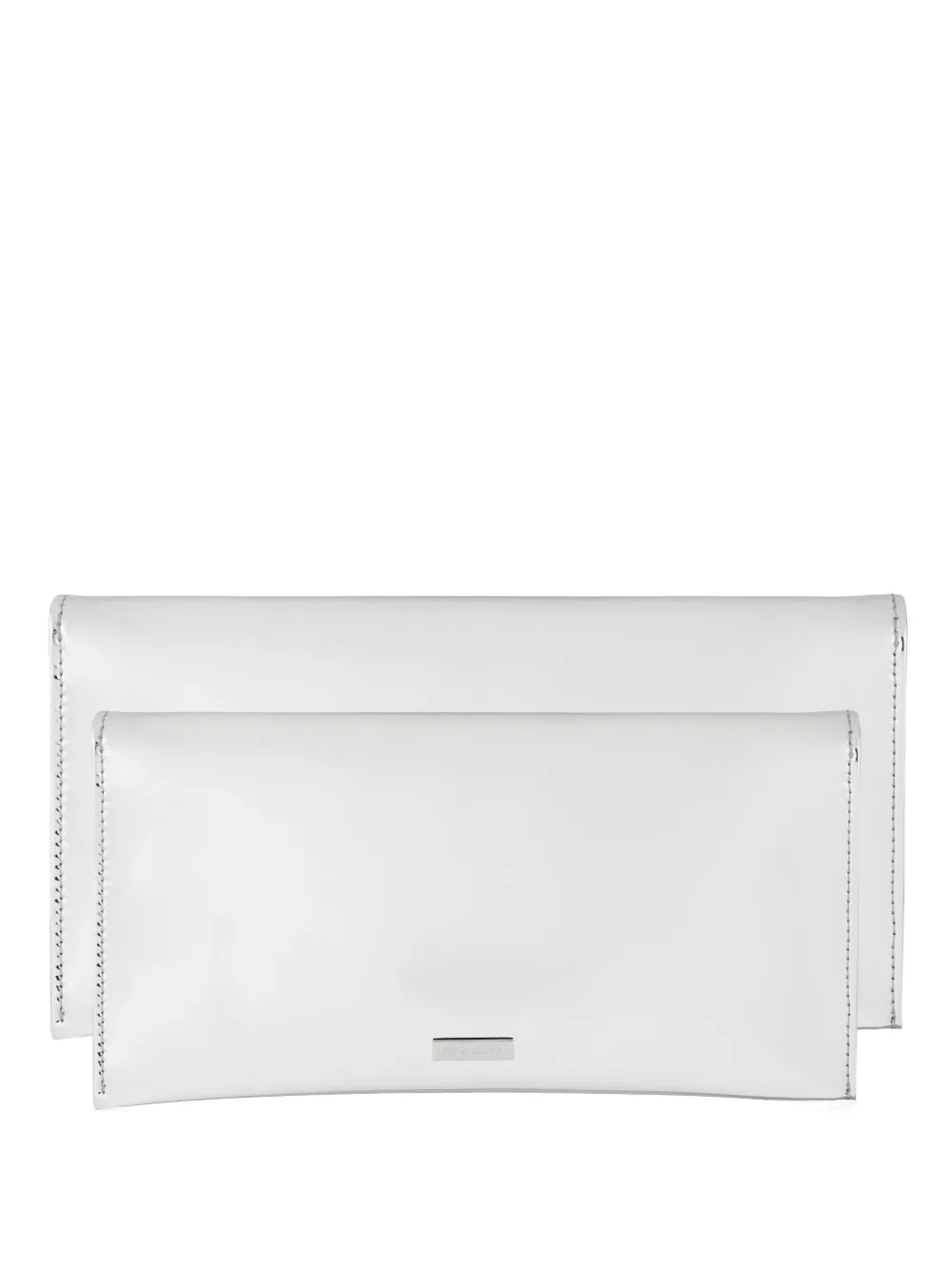 Aquazzura metallic-leather clutch bag | Grey | Image 1