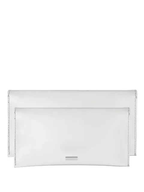 Aquazzura metallic-leather clutch bag