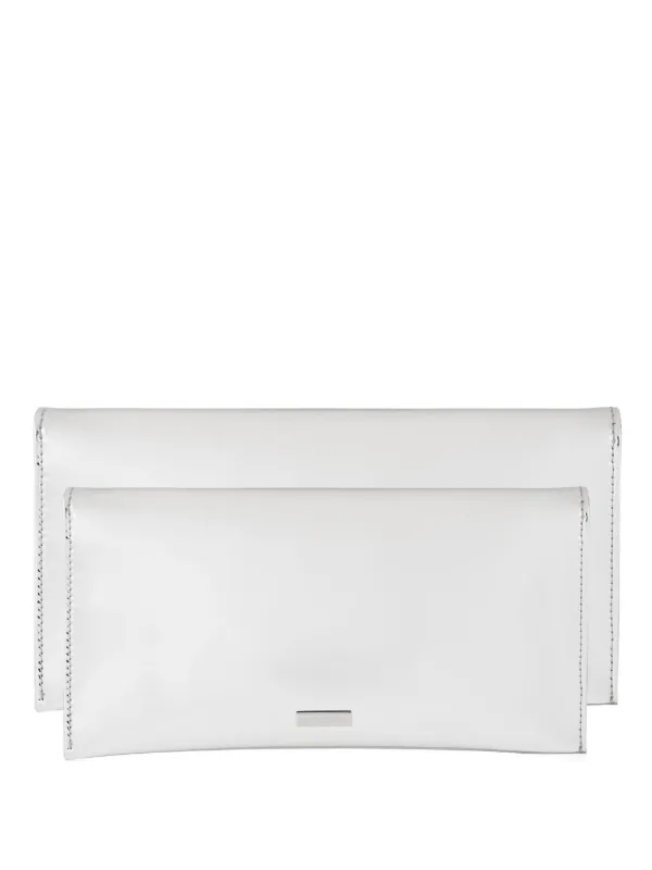 Aquazzura Metallic-leather Clutch Bag in Grey