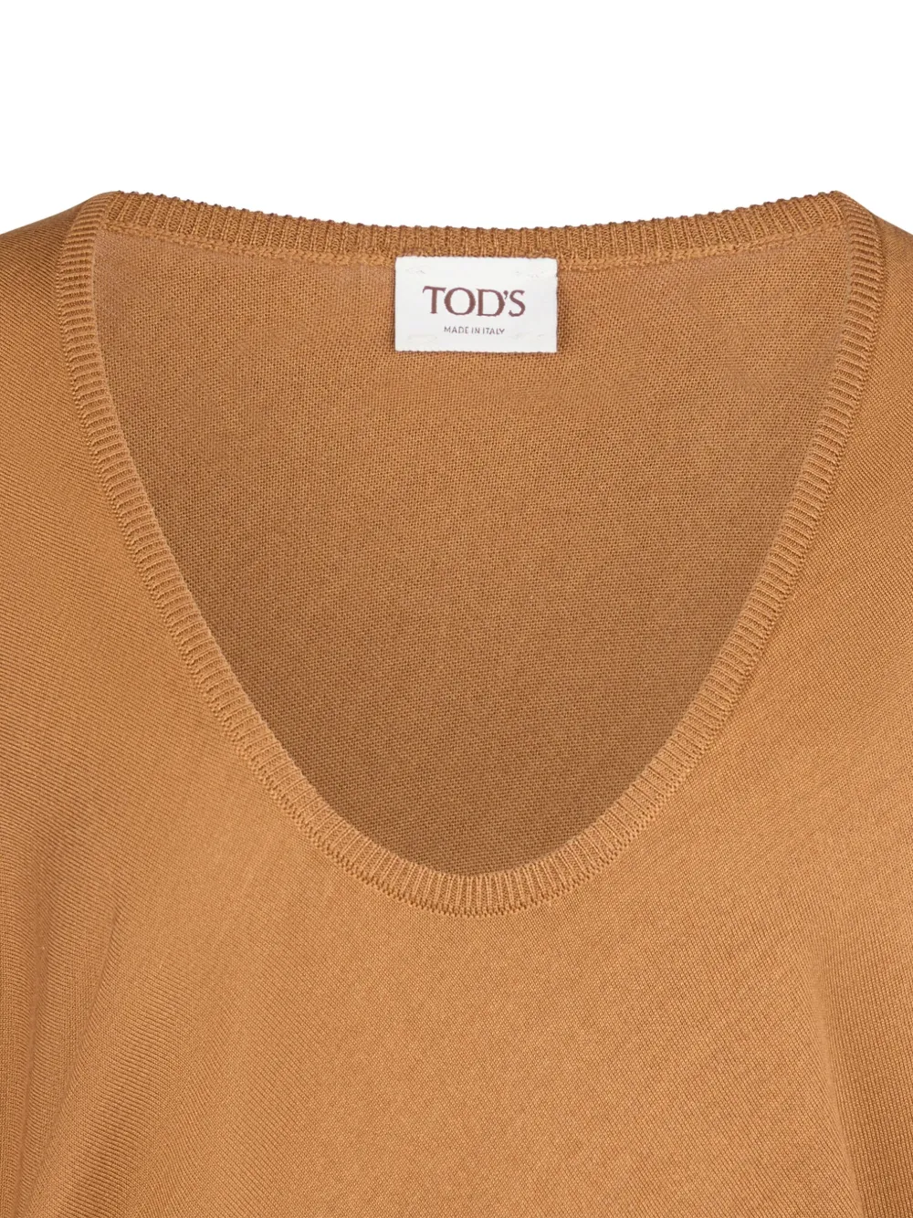 Tod's V-neck Wool-silk Blend Sweater In Orange
