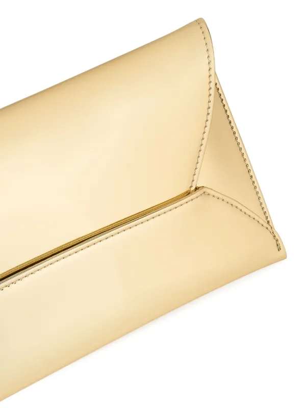 Aquazzura Metallic Envelope Clutch Gold FARFETCH IN