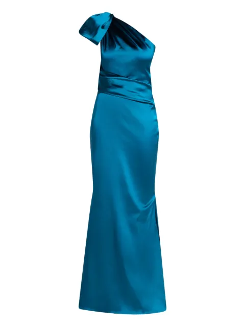 Talbot Runhof one-shoulder knot dress