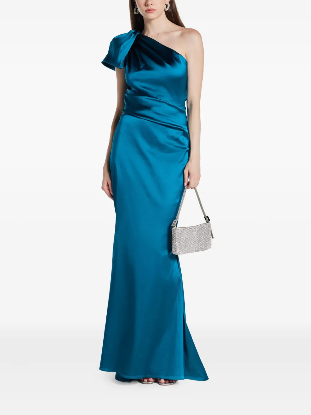 Talbot Runhof Asymmetrische geknoopte jurk - Blauw
