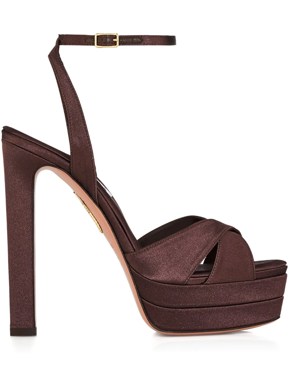 Aquazzura 130mm Divine Plateau Sandals In Brown