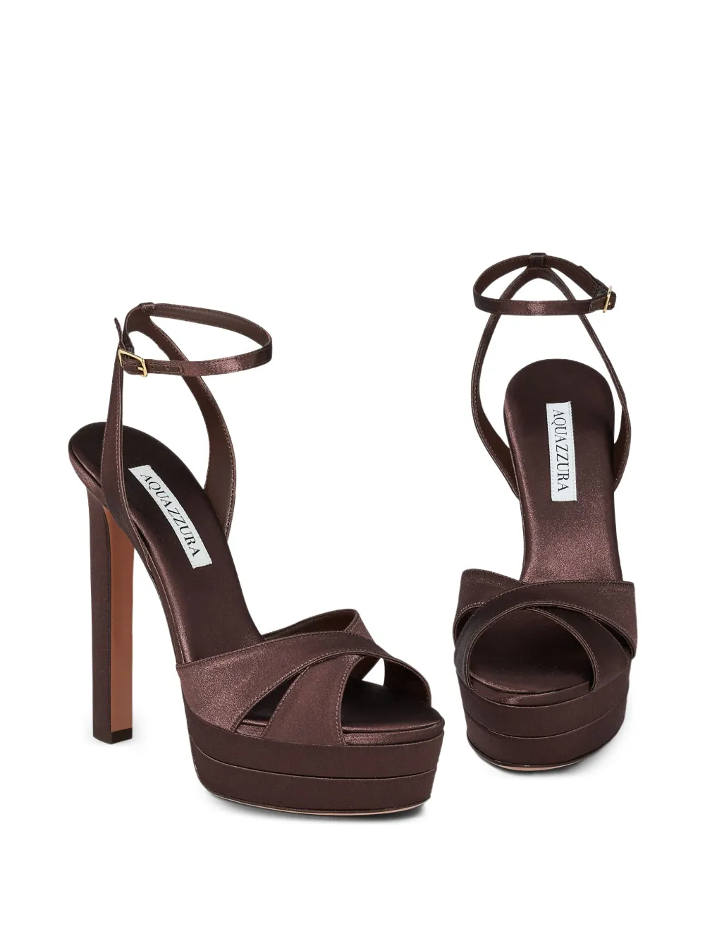 Aquazzura 130 mm Divine sandalen met plateauzool Bruin