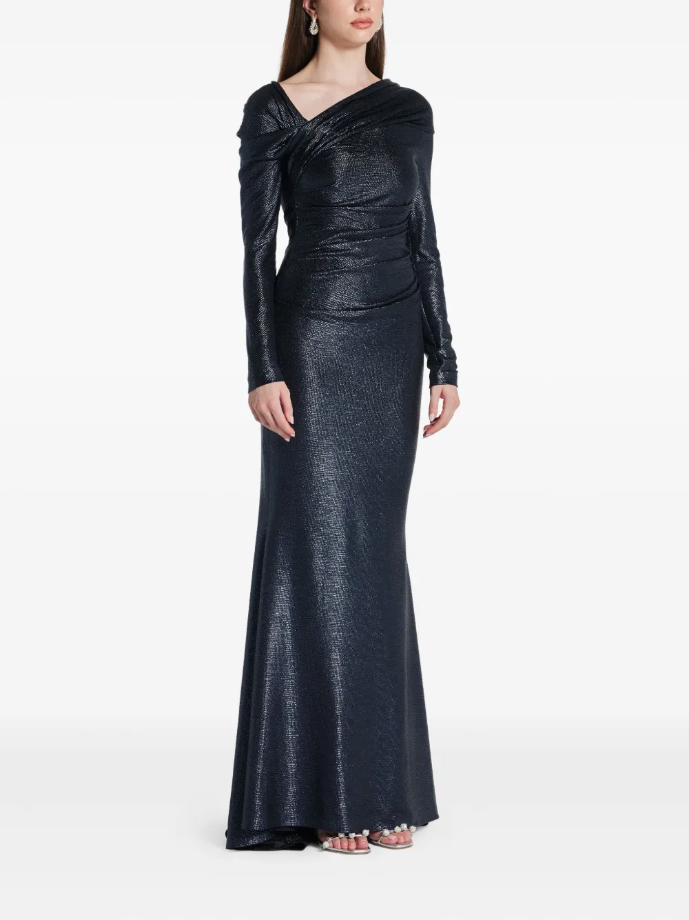 Talbot Runhof Mirrorball avondjurk Blauw