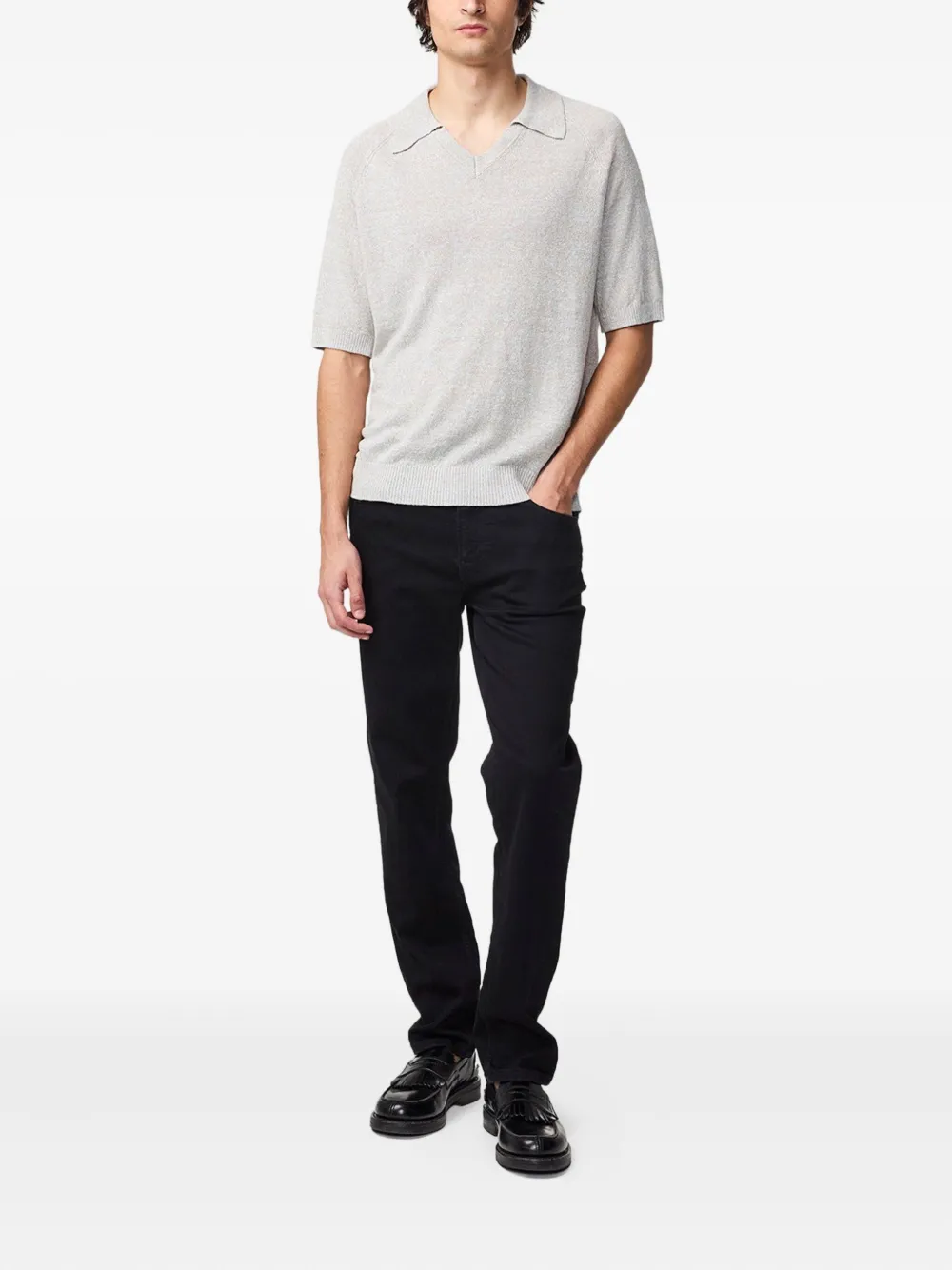 NN07 V-neck short-sleeve T-shirt - Grijs