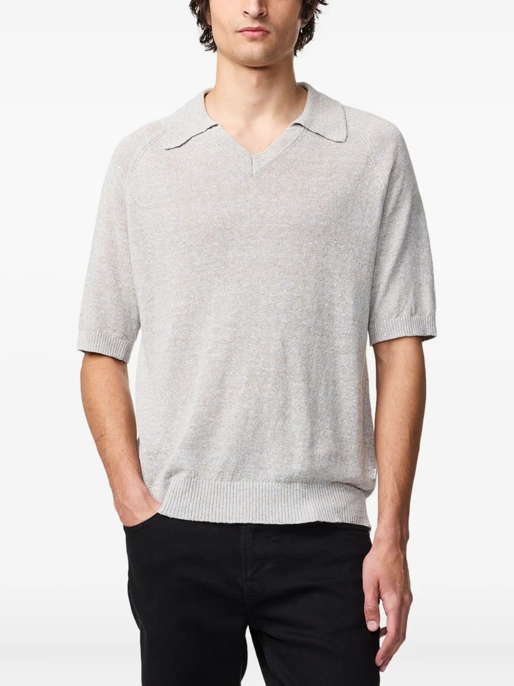 Nn07 V-neck Short-sleeve T-shirt In Gray