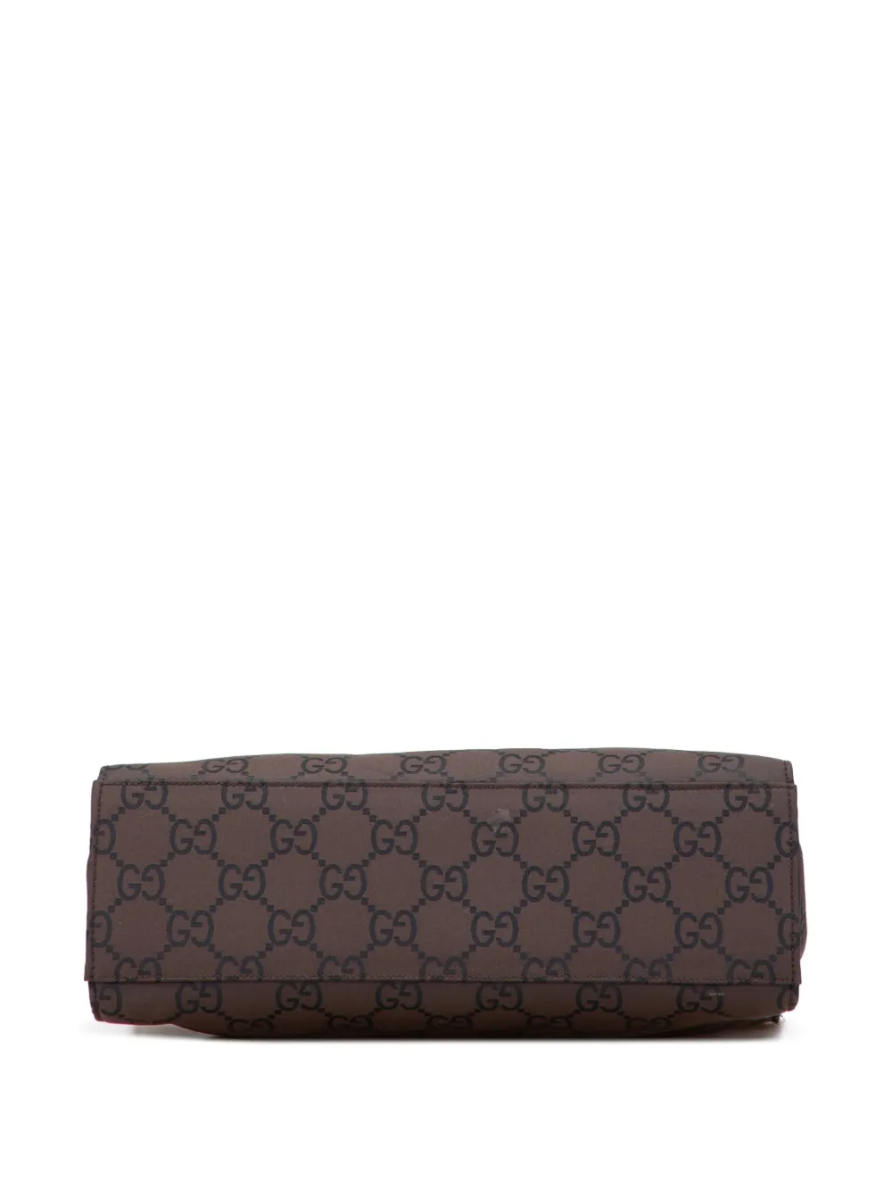 Pre-owned Gucci 2000-2015 Gg Nylon Bamboo Satchel In Brown