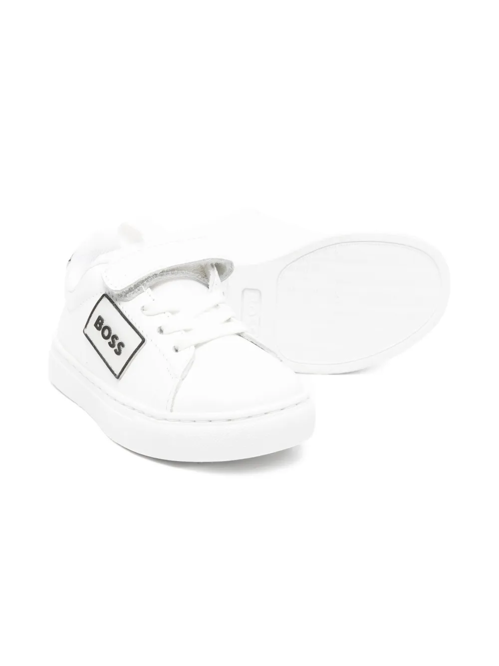 BOSS Kidswear logo strap sneakers - Wit