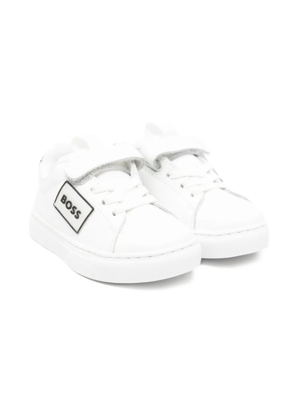 BOSS Kidswear logo strap sneakers White