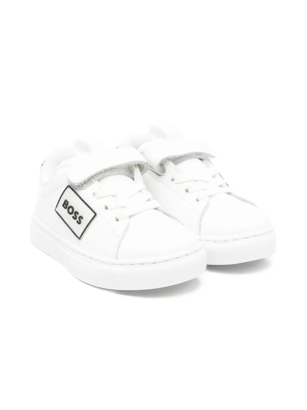 BOSS Kidswear logo strap sneakers White