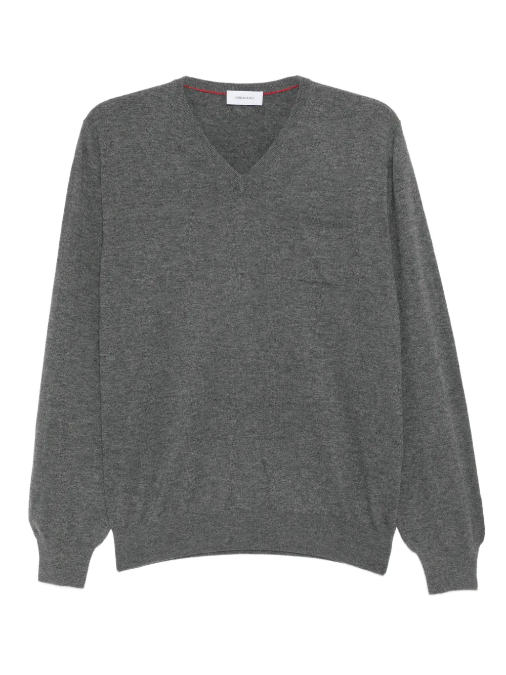 Ferragamo Langarmshirt mit V-Ausschnitt | Grau | Image 1