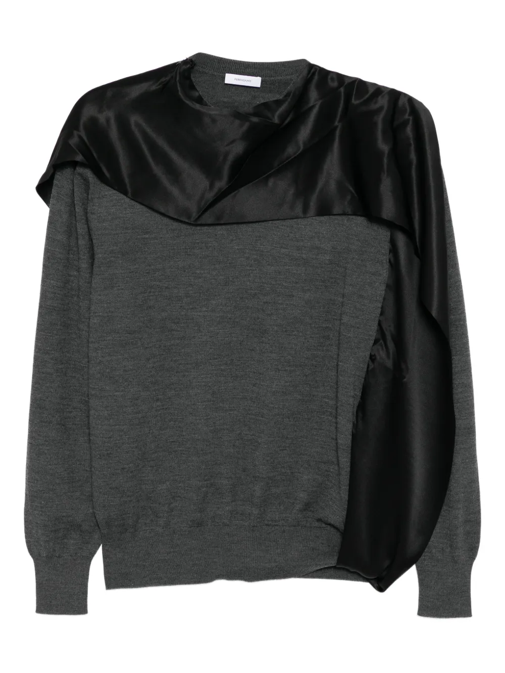 Ferragamo Maglione con foulard - Grigio