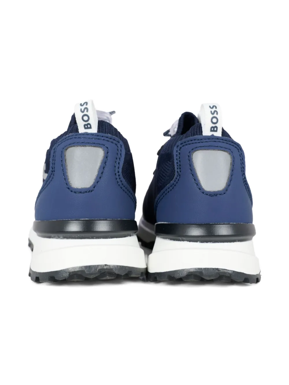 BOSS Kidswear logo-detail knitted trainers Blue
