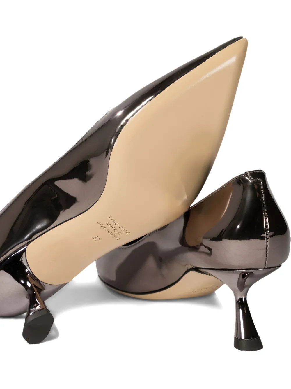 Ninalilou metallic leather pumps Grey