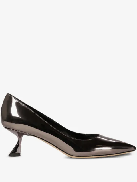 Ninalilou escarpins en cuir à effet métallisé