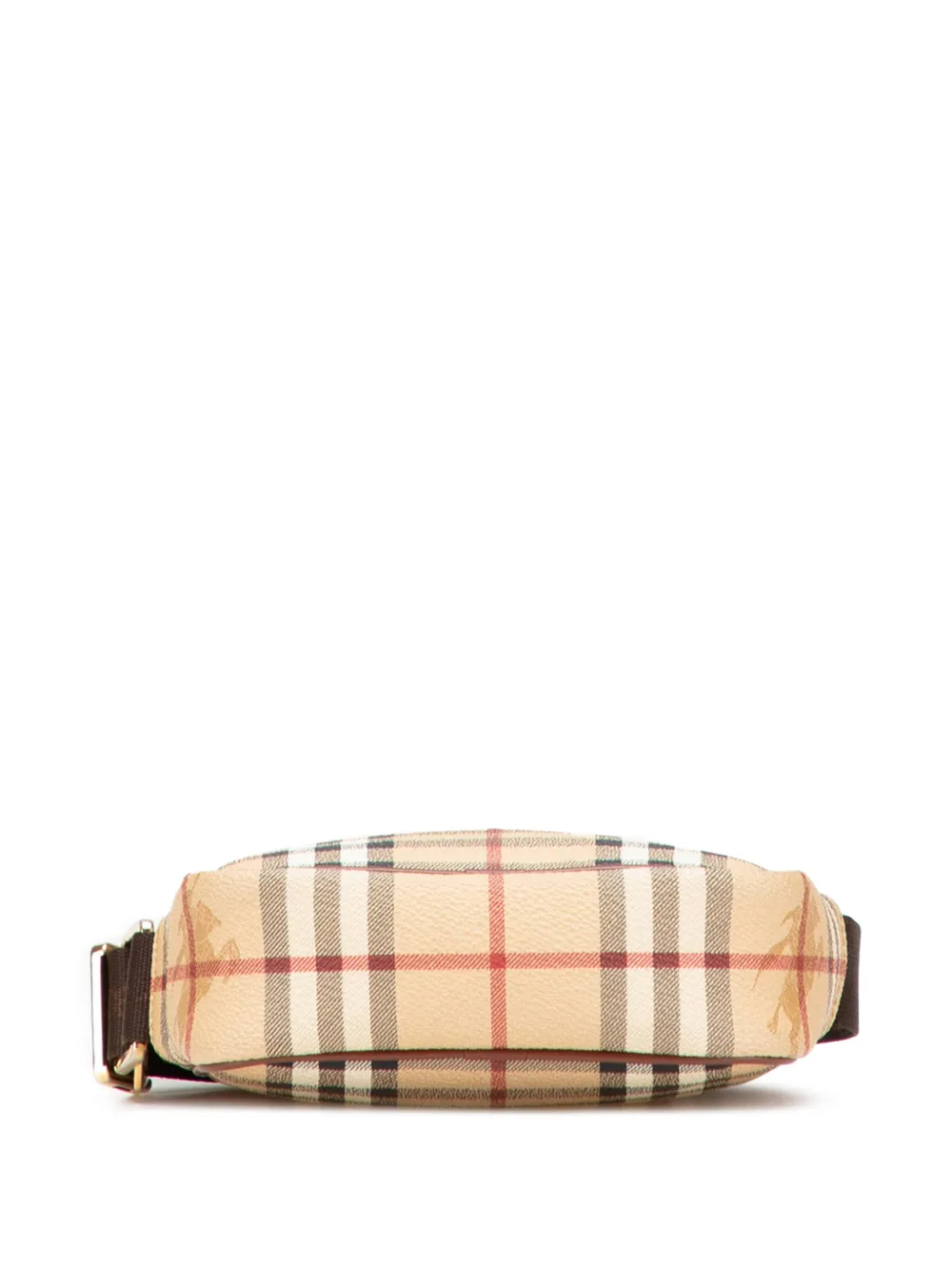 Pre-owned Burberry 2000-2017 Haymarket Check Canvas Crossbody Bag In Brown