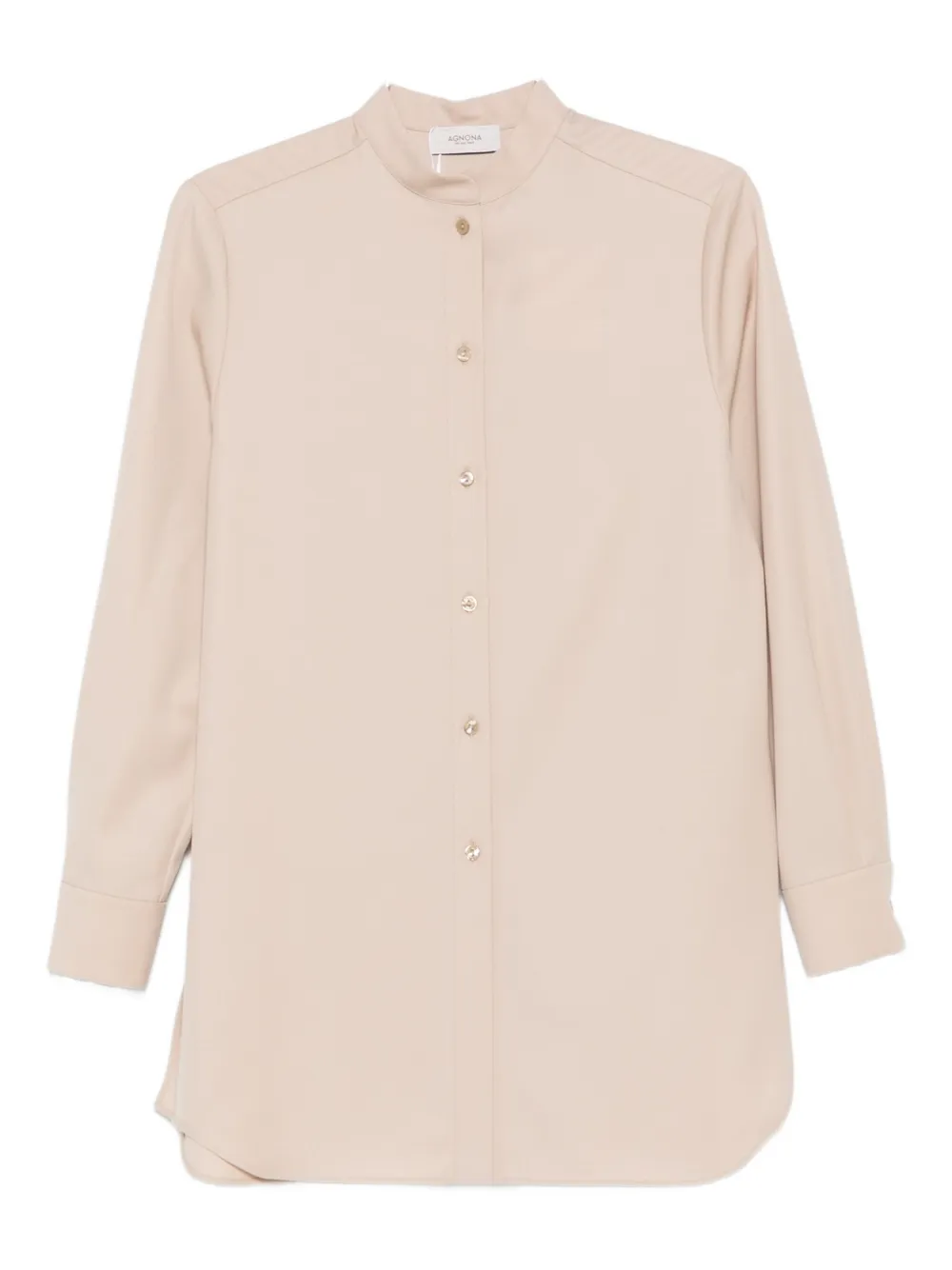 Agnona band-collar buttoned shirt | Neutrals | Image 1