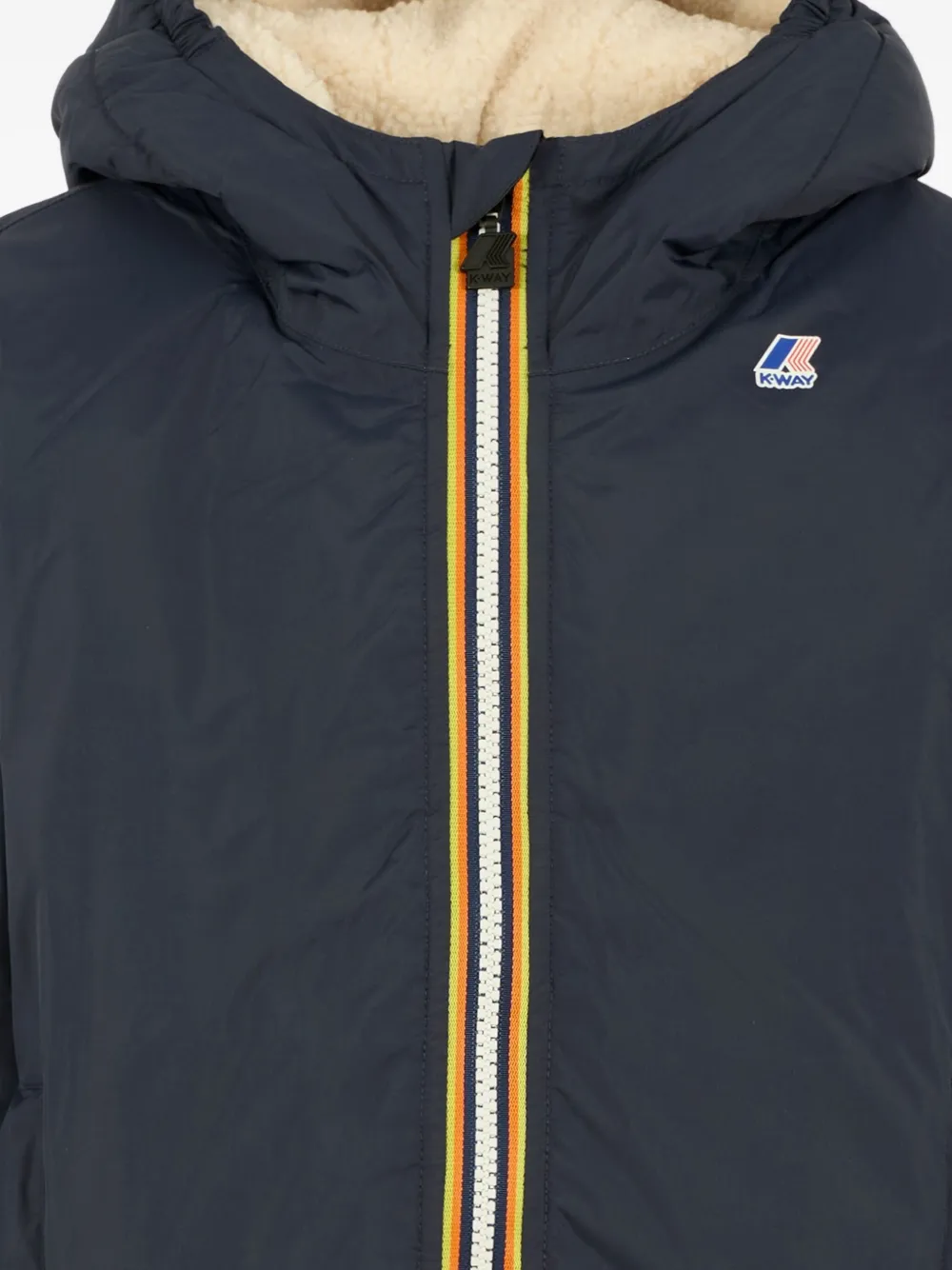 K Way Kids hooded fleece-lined jacket Blauw