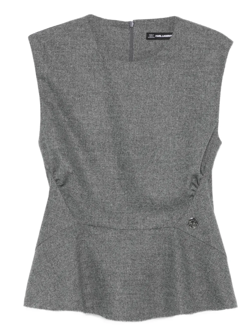 Karl Lagerfeld sleeveless peplum top | Grey | Image 1