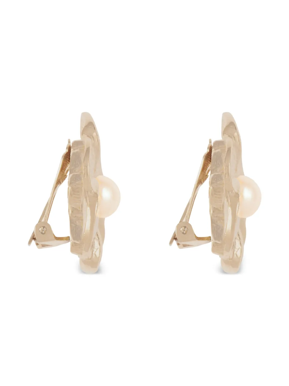 Christian Dior Pre-Owned 1980s floral pearl clip-on earrings | Image 2