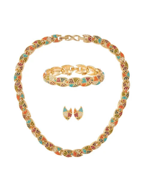 D'Orlan Vintage 1980s multi-stone necklace set